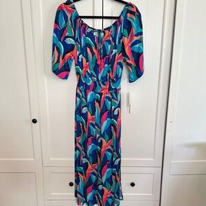 NWT. La Blanca Multicolor Long Sleeve Dress